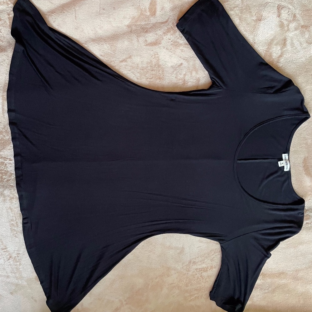 Zenana Outfitters Solid Black Skater Dress